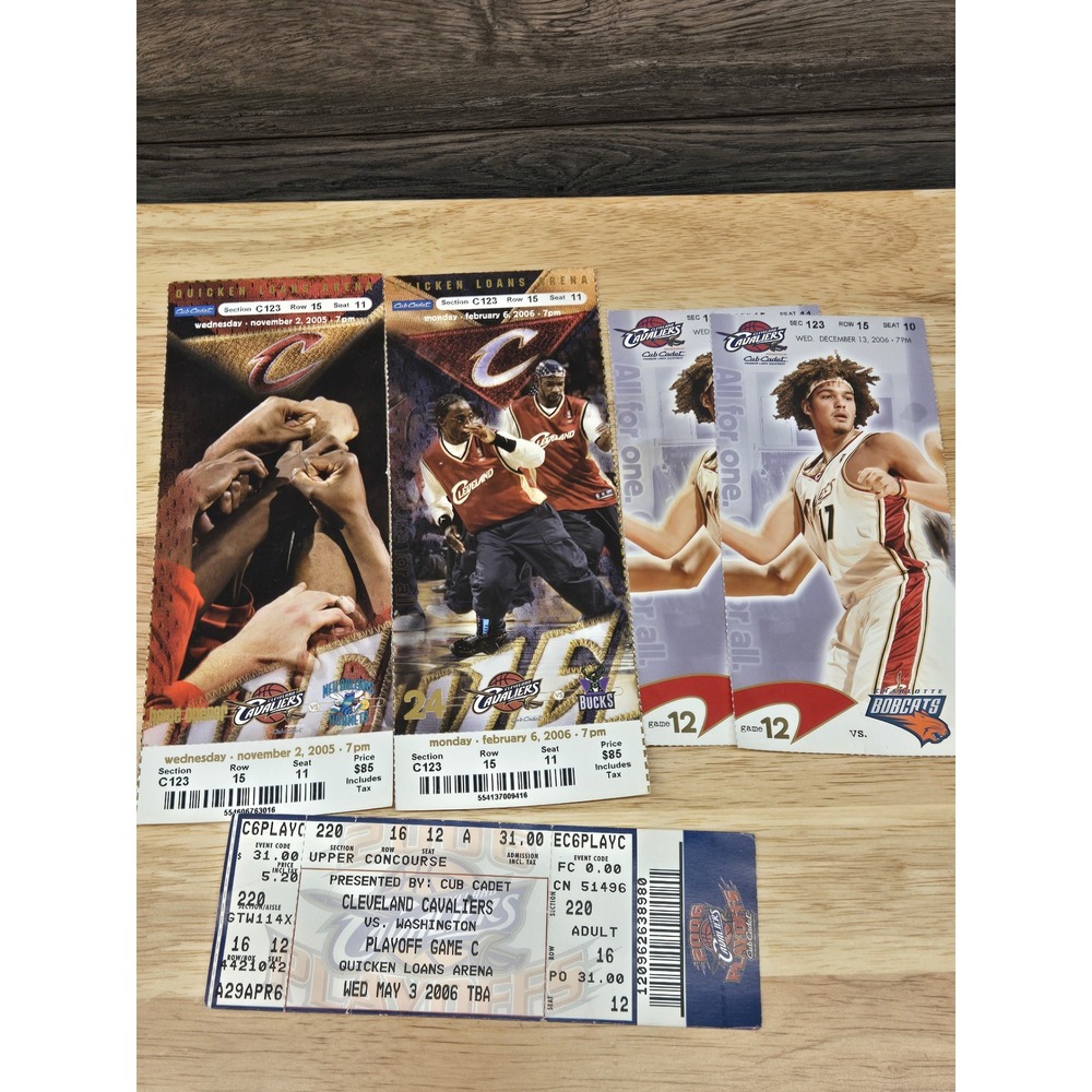 Vintage 2005-2006 Cleveland Cavaliers Ticket Stubs Lot of 4 LeBron Era Playoffs
